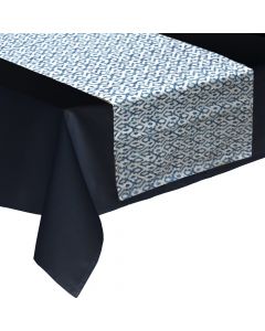 Arabesque tablecloths, cotton and polyester, blue / white, 40 x 140cm