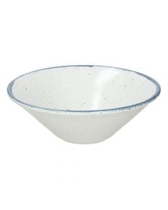 Tas sallate Organica Mare, porcelan, e bardhë me kontura bojqelli, Dia. 20cm