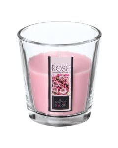 Scented candle, paraffin/glass, pink, 90gr