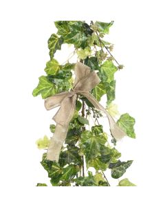 Decorative flower, plastic, green/white, 7x20x183 cm