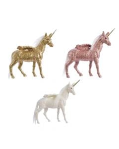 Decorative unicorn, plastic, assorted, 5x16x15 cm
