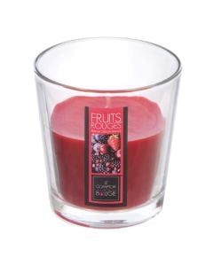 Scented candle, paraffin/glass, red, 90gr