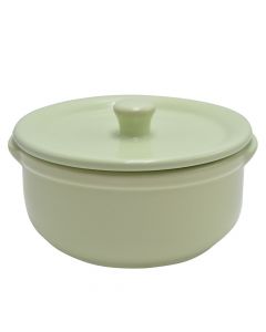 Casserole with lid, ceramic, green, Dia.14 cm / 600cc