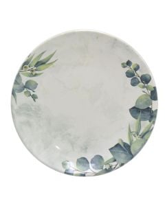 Ege dessert plate, ceramic, white with flowers, Dia.20 cm