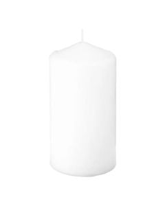 Candle, paraffin, white, dia.6.8xH14cm