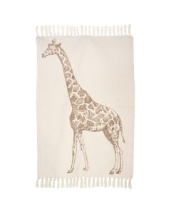 Tapet Giraffe, pambuk / poliestër, bezhë me figurë gjirafe, 100x150 cm