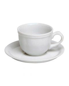 Coffee cup set (PK 6), porcelain, white, 120 cc