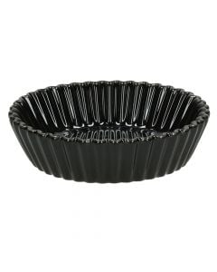 Set tasa të mëdhenj forma keku Mignion (PK 6), porcelan, e zezë, Dia.10x2.5 cm
