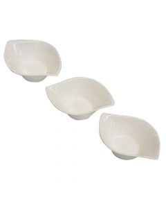 Mini Par antipast bowl set (PK 3), porcelain, white, 14x10xH5 cm
