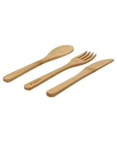 Spoon set, fork knife Natural Love (PK 3), natural bamboo, coffee,