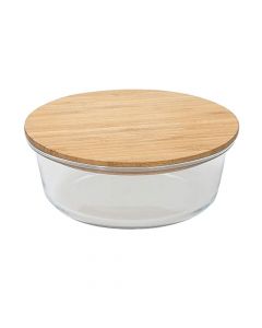 Can Love bowl with lid Natural Love, natural bamboo, brown, Dia.17 cm