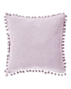 Decorative pillow Pompon, polyester + polyamide, light pink, 40x40 cm