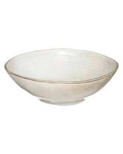 Flower Gray salad bowl, glass, white with shades, Dia.15x4.5 cm
