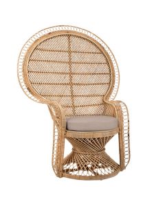 Chair B.Piecock, rattan kniting, brown, Dia.65x120xH150 cm