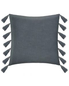 Decorative pillow Tassle Gypsy, cotton + polyester, dark blue, 50x50x18 cm