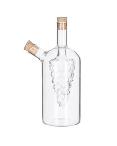 Bottle of oil + vinegar, glass, transparent, Dia. 10x18 cm