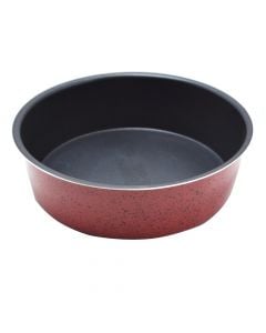 Non-stick circular casserole, metal, black / red, Dia.20x6 cm