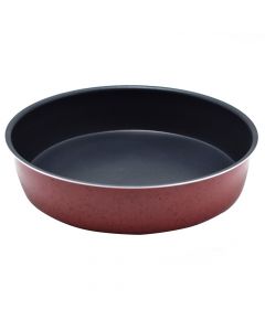 Non-stick circular casserole, metal, black / red, Dia.28x6.5 cm