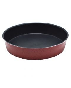 Non-stick circular casserole, metal, black / red, Dia.32x7 cm