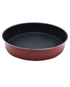Non-stick circular casserole, metal, black / red, Dia.36x7.5 cm