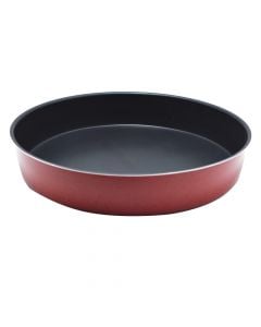 Non-stick circular casserole, metal, black / red, Dia.40x7.5 cm