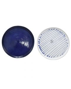 Serving plate, ceramic, different colors, Dia. 24 cm