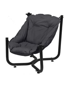 Relax chair, metalic / polyester, black, 69x70xH85 cm