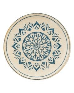 Flat plate Siviglia, porcelain, beige with decor, Dia.28 cm