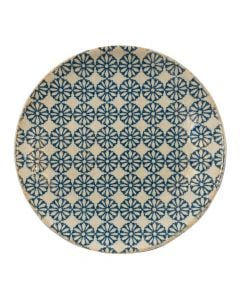 Flat plate Siviglia, porcelain, beige with decor, Dia.26 cm