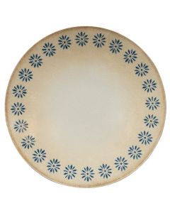 Konos flat plate, porcelain, beige with decor, Dia.32 cm