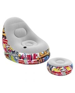 Comfortable armchair set with Bestway bounce, PVC, different colors, 121x100x86 cm