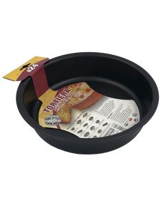 Circular anti-stick baking pan, aluminum, black, Dia.24xH6 cm