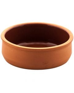 Circular clay pot, ceramic, brown, 12x4 cm / 0.25L