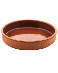 Circular clay pot, ceramic, brown, 16x4 cm / 0.45L