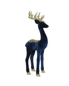 Decorative deer, polyester, blue, 33 cm