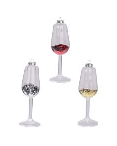 Gotë vere dekoruese me varje, qelqi, ngjyra të ndryshme, 11.5 cm