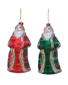 Santa dekorues me varje, qelqi, ngjyra të ndryshme, 15 cm
