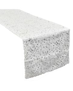 Decorative runer tablecloth, polyester, white, 40x140 cm