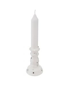 Decorative candle, paraffin, white, 20.5 cm