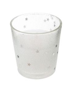 Qiri me gotë, parafinë / qelq, e bardhë, 7.3xH8 cm