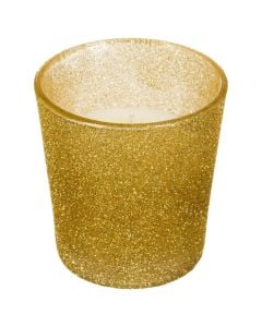 Qiri aromatik me mbajtese qelqi, arome lule ambuku, ngjyre floriri, 7.3xH8 cm