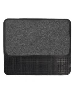Door mat, ruber + carpet, grey, 39x46 cm