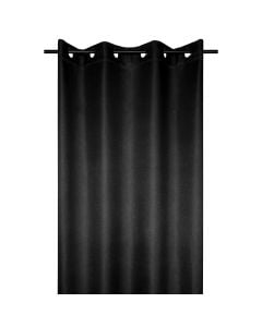Copenhague full curtain with rings, polyester, black, 140x260 cm