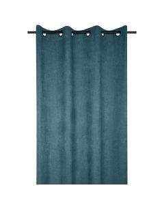 Full curtain with Grammont rings, polyester, green, 140x260 cm