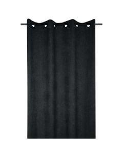 Full curtain with Grammont rings, polyester, black, 140x260 cm