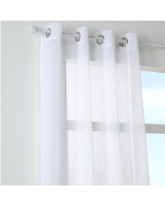 Paloma thin curtain with rings, polyester, white, 140x260 cm