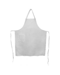 Bib apron, Size: , Color: White, Material: 100% Cotton