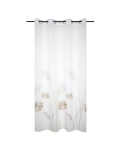 Thin curtain with Taman rings, polyester, white, 140x260 cm