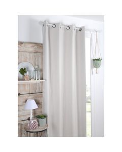 Copenhague full curtain with rings, polyester, shade of beige, 140x260 cm