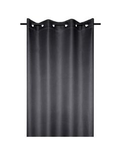 Copenhague full curtain with rings, polyester, anthracite grey, 140x260 cm